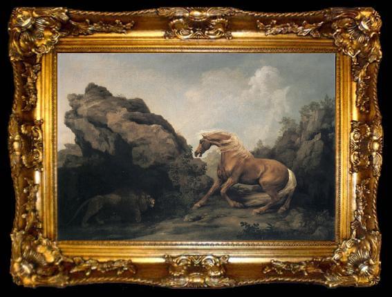 framed  George Stubbs Horse Frightened by a lion, ta009-2